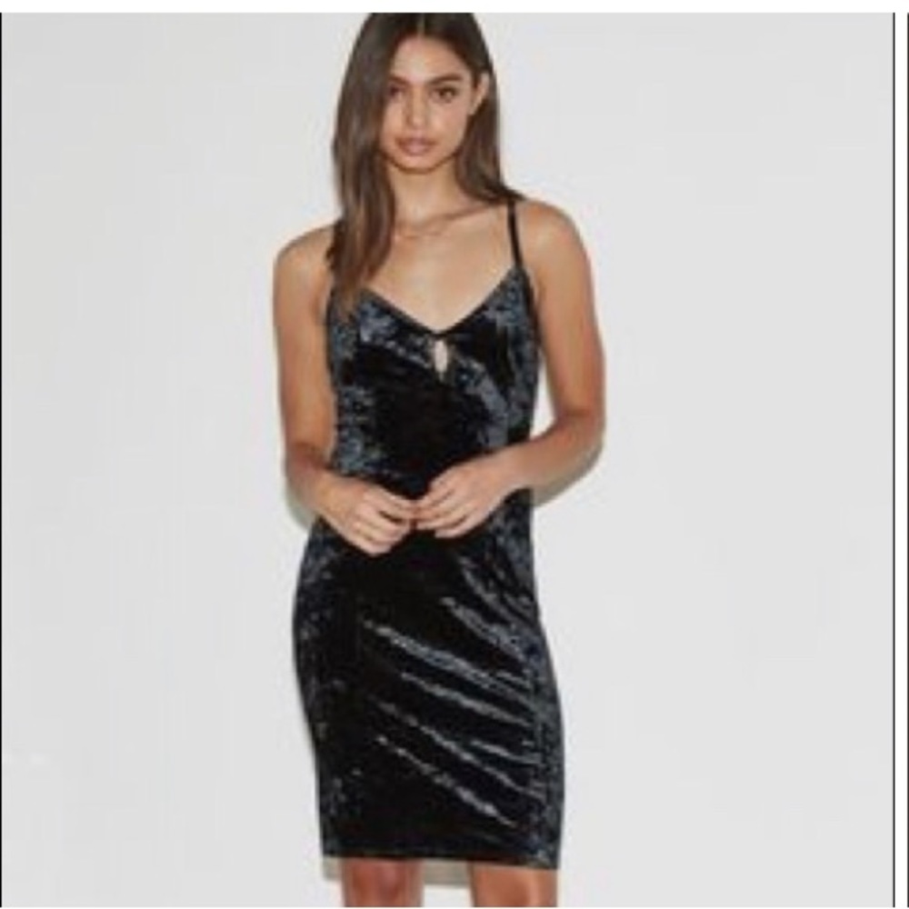 Kendall & Kylie black velvet mini dress